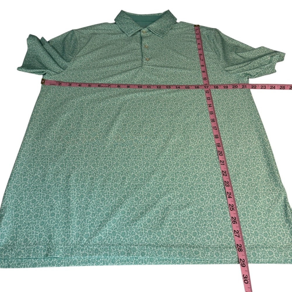 Hickey Freeman Men's Golf Polo Shirt Medium Floral Print Green - Picture 9 of 9